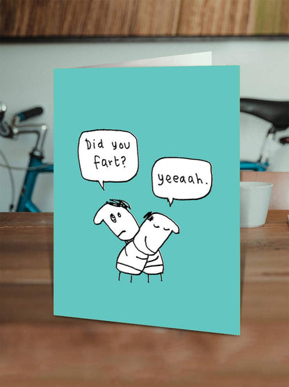 Funny Birthday Card - Embossed Did You Fart Greetings Card