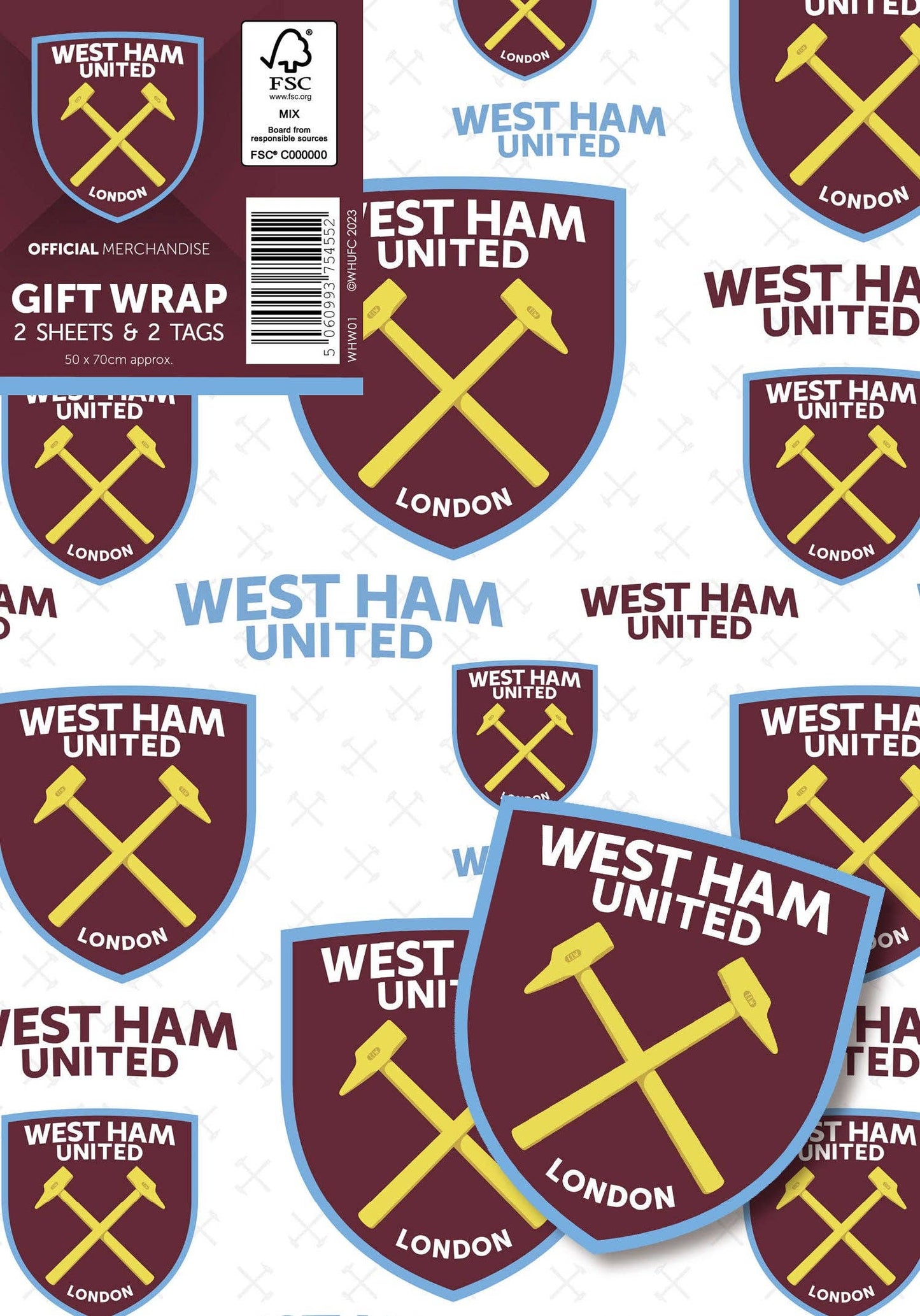 West Ham FC 2 Sheet 2 Tag Gift Wrap