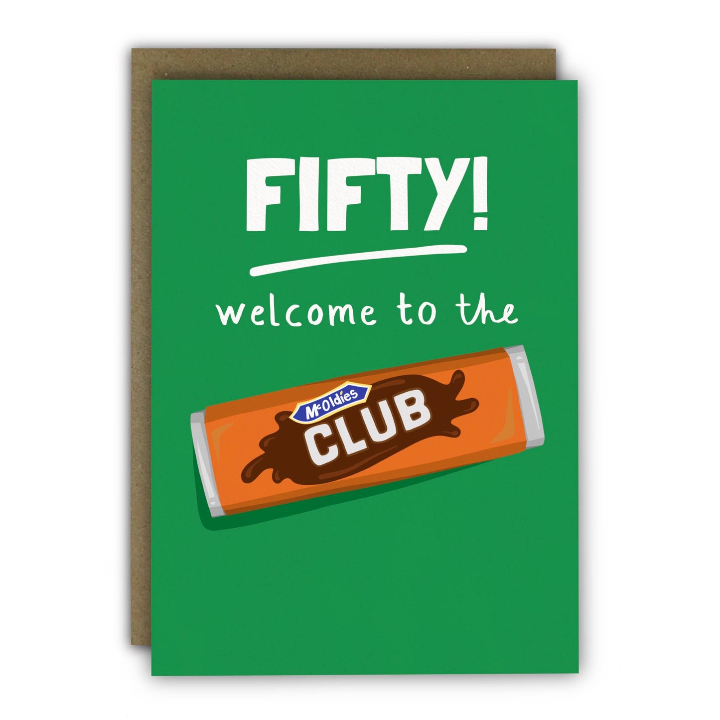 Funny 50th Birthday Card - McOldies Club Chocolate Biscuit 