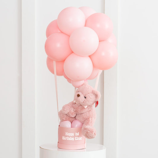 Baby Pink Personalised Latex Hot Air Balloon (Toy Not Included)