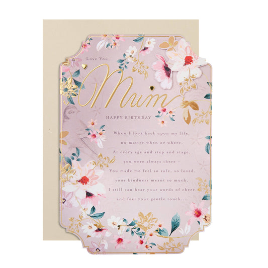 Birthday Card for Mum - Floral Design with Verse