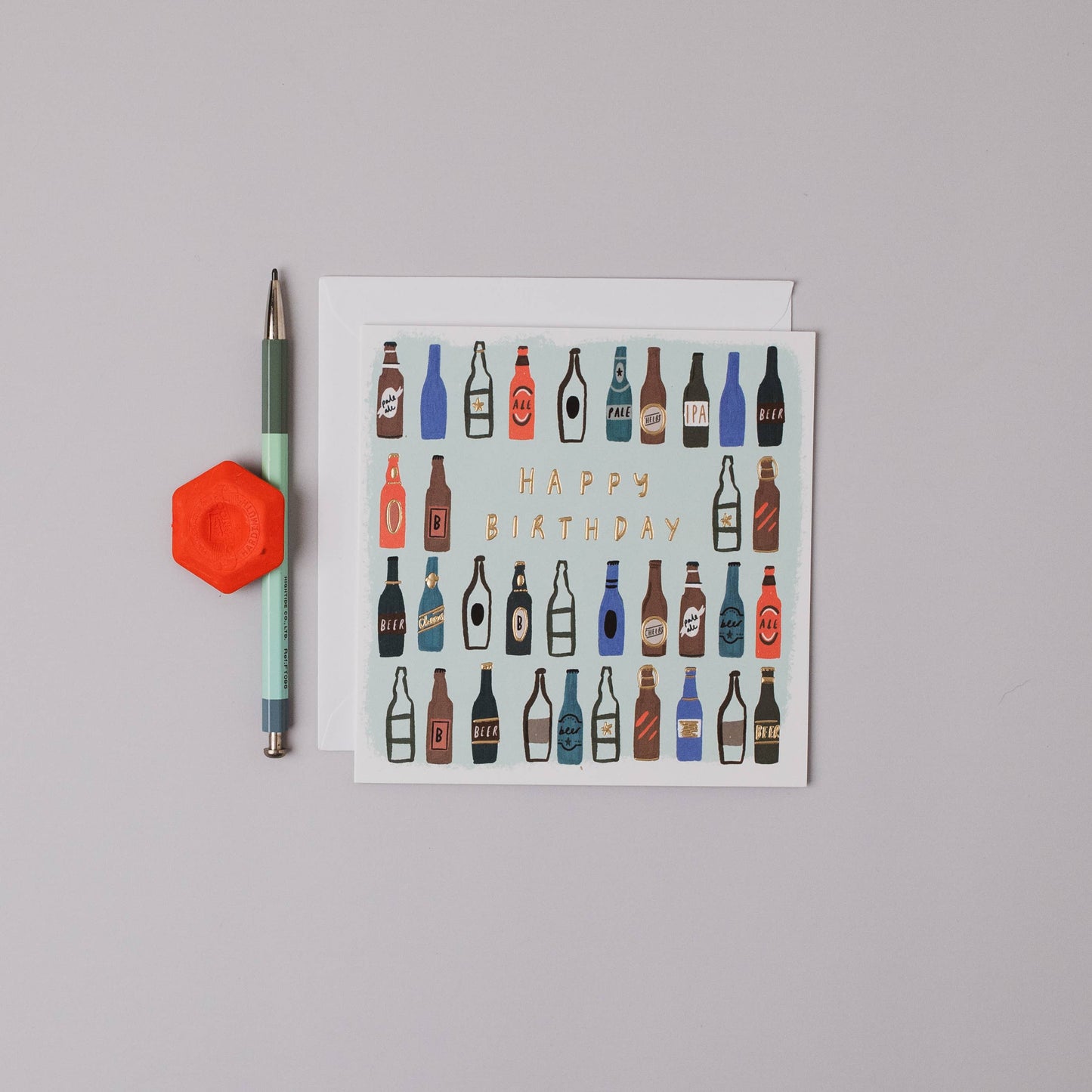 Cobalt Open Birthday Beer Bottles Card