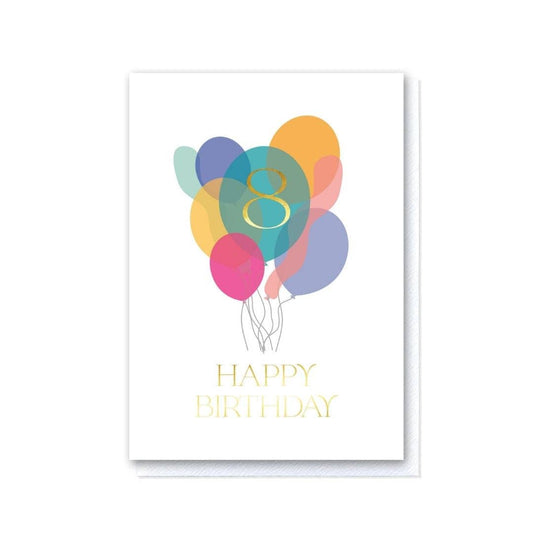 Eighth Birthday Balloon Bunch Card