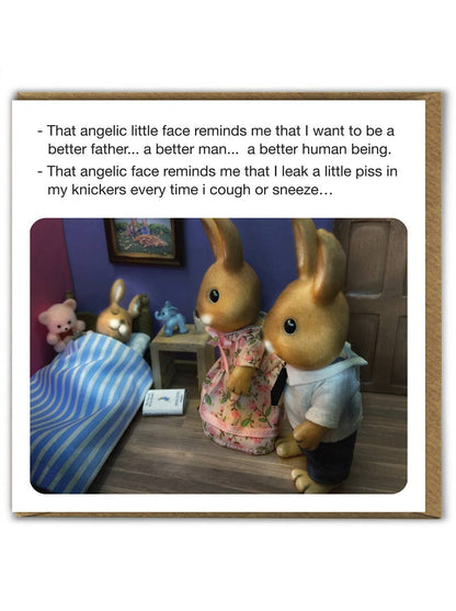 Funny Birthday Card - Angelic Little Face by Forest_Fr1ends