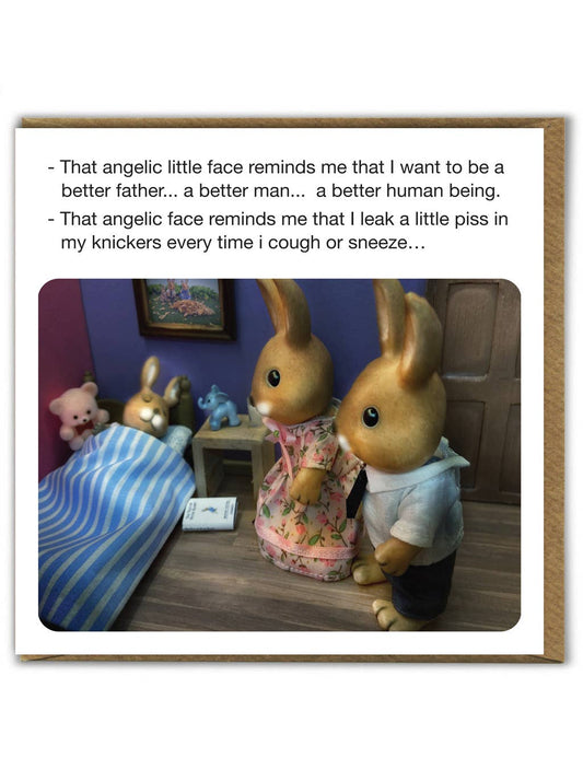 Funny Birthday Card - Angelic Little Face by Forest_Fr1ends