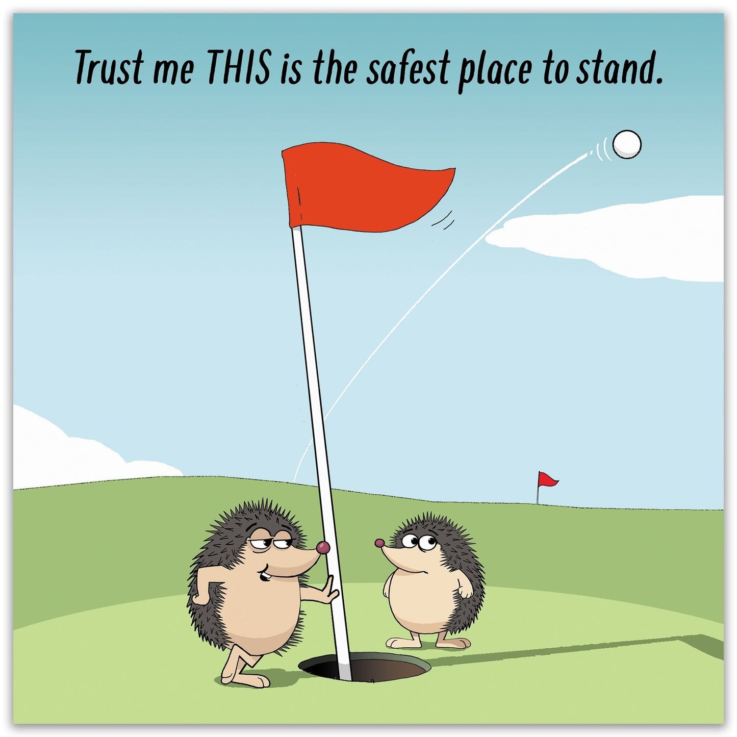 Safest Place to Stand - Funny Golf Card