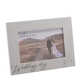 Amore Grey Photo Frame Wedding Day 6" x 4"