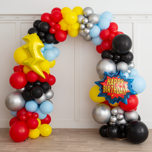 Superhero Ready Made Latex Balloon Arch Inflated