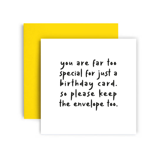 Keep Envelope too Funny Birthday Card