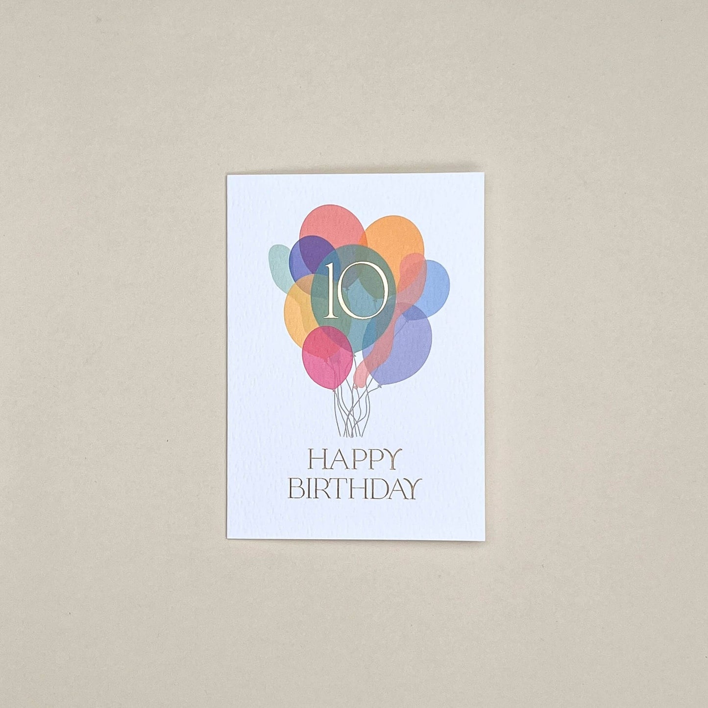 Tenth Birthday Balloon Bunch Card
