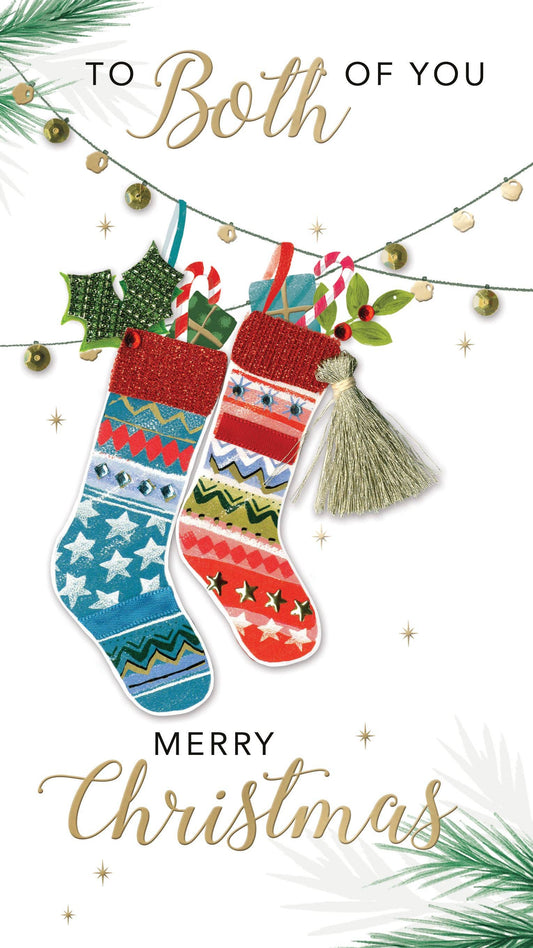 ToBothofYou-Stockings-Christmas Card-Champagne-Second Nature