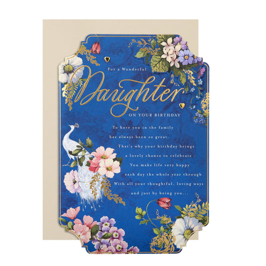 Birthday Card for Daughter with Floral Design and Verse