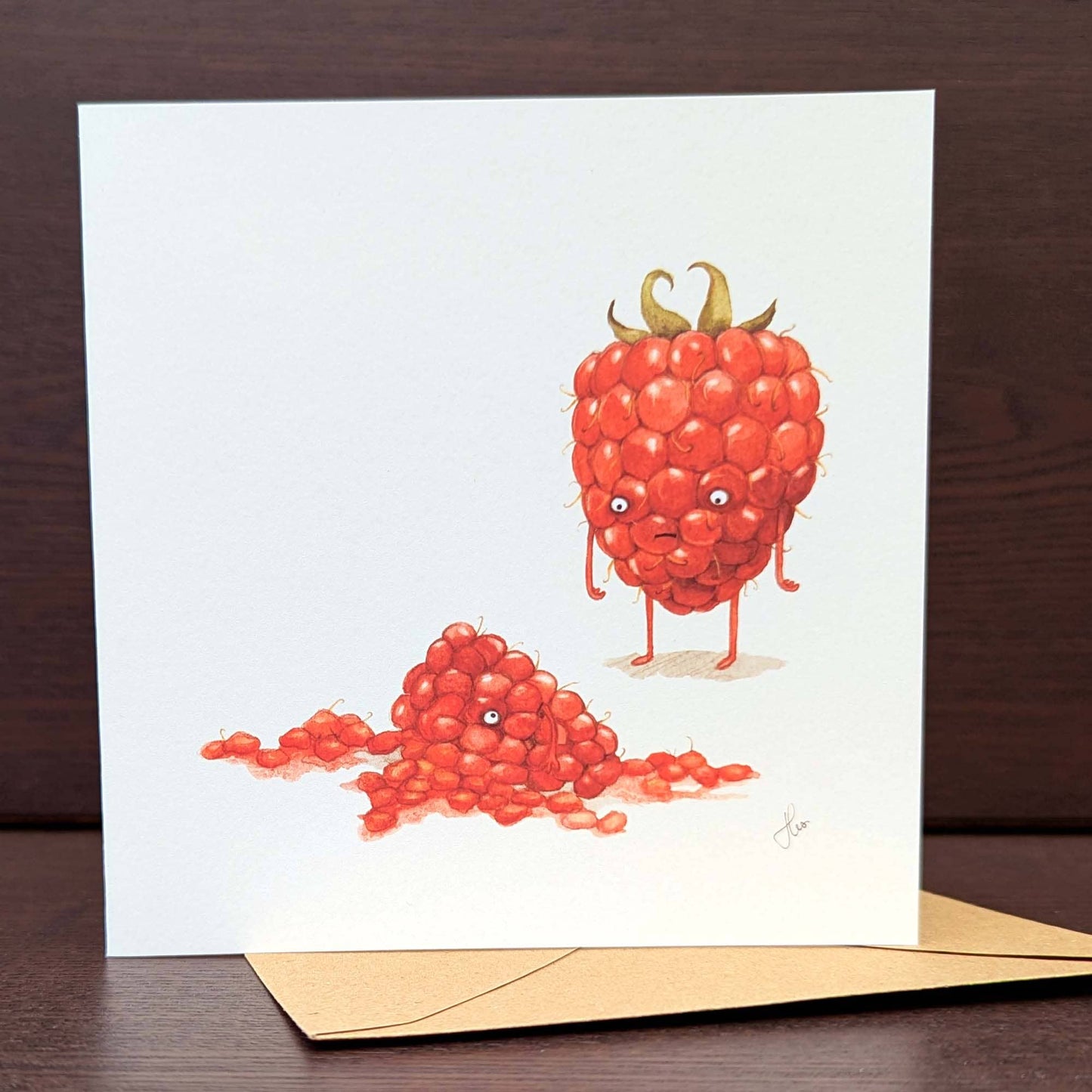 Fruity greeting card, Funny Raspberry Card, Dark humour