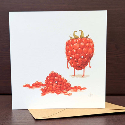 Fruity greeting card, Funny Raspberry Card, Dark humour