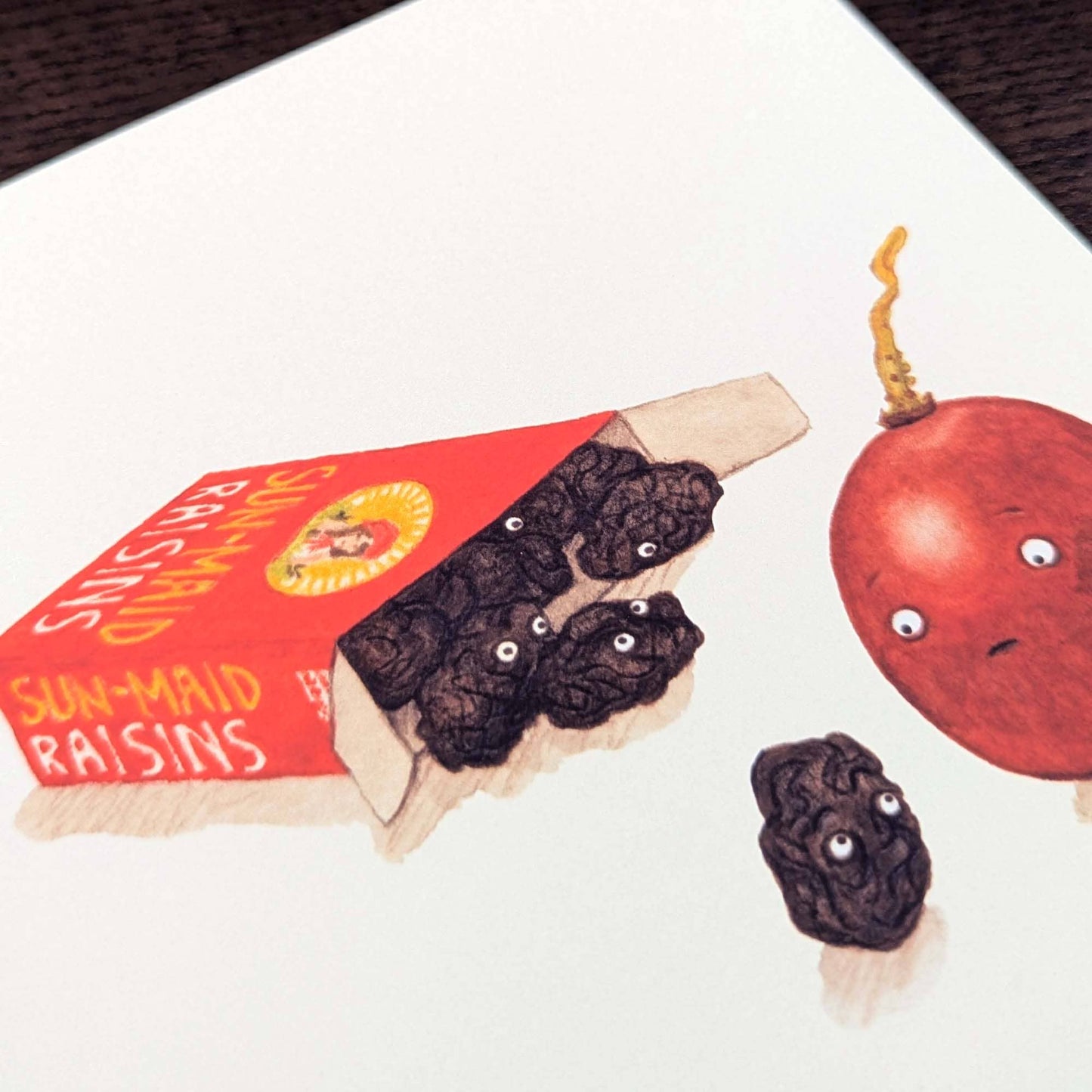 Fruity greeting card, Funny quirky Grape Card, Dark humour