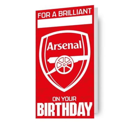 Arsenal FC Personalised Birthday Card With Sticker Sheet