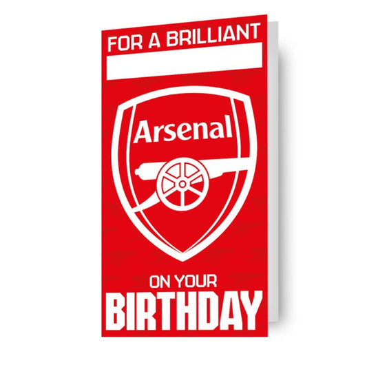 Arsenal FC Personalised Birthday Card With Sticker Sheet