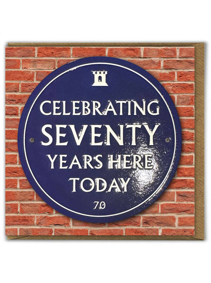 70th Birthday Milestone - Embossed Glossy Greetings Card