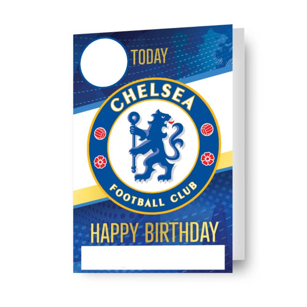 Chelsea FC Personalised Birthday Card With Sticker Sheet