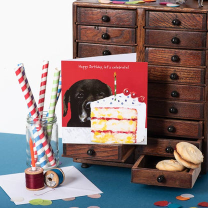 Black Labrador Birthday Card