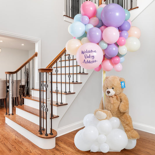 Pastel Rainbow Latex Hot Air Balloon (Toy Not Included)