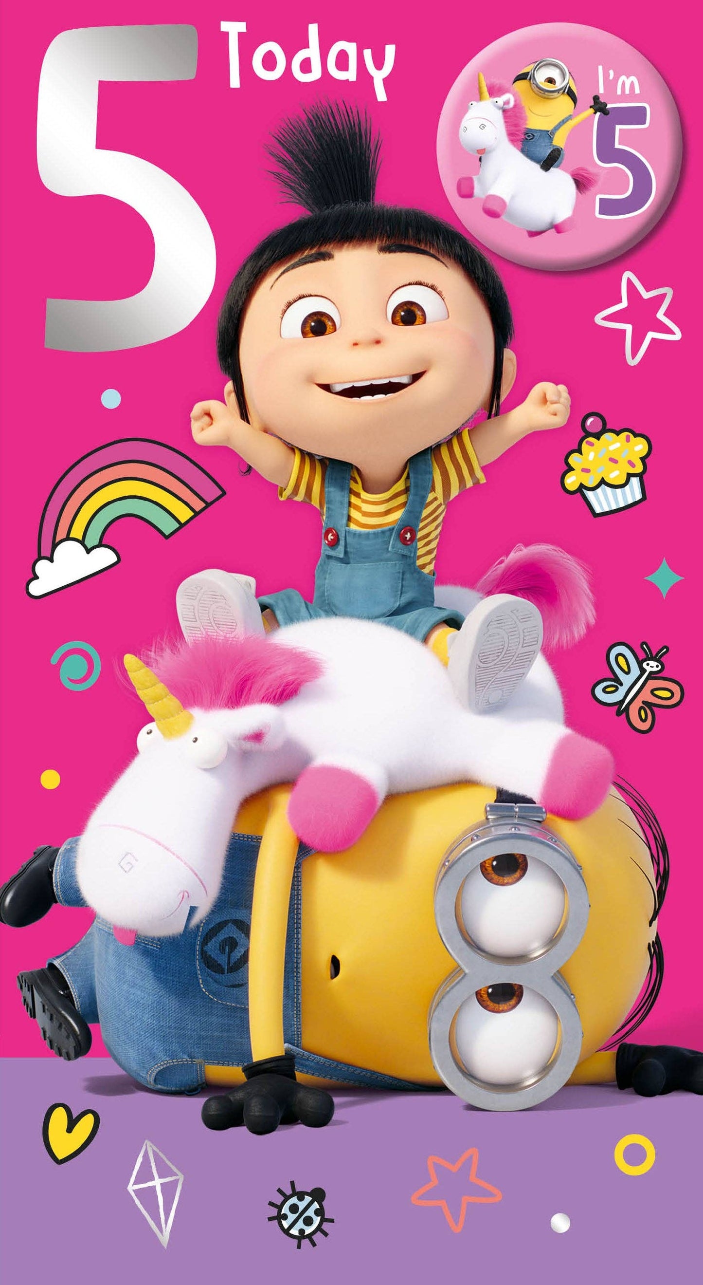 Despicable Me Minions Age 5 Birthday Card