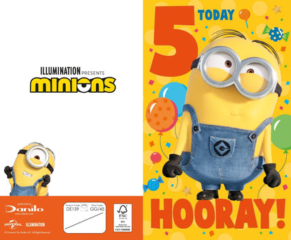 Despicable Me Minions Age 5 Birthday Card