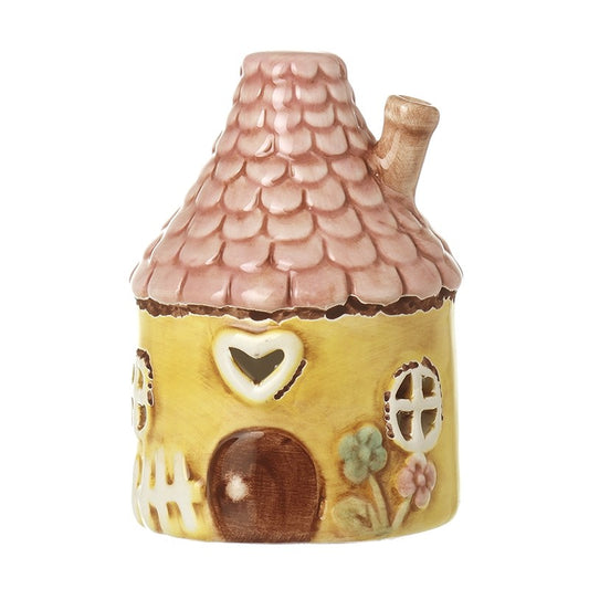 Yellow Ceramic Round House Ornament