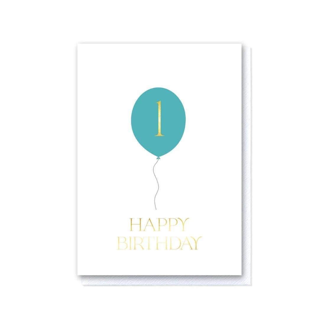 First Birthday Balloon Bunch Card