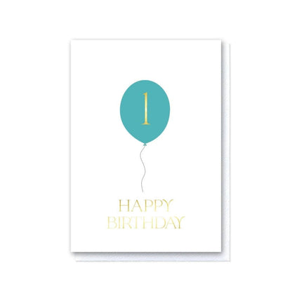 First Birthday Balloon Bunch Card
