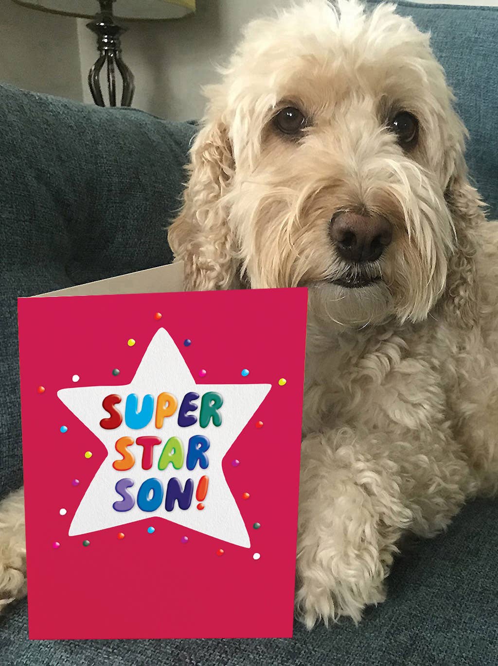 Funny Birthday Card Embossed Greetings Card - Super Star Son