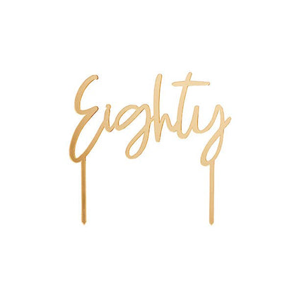 Gold 'Eighty' Acrylic Cake Topper