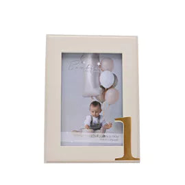 Bambino 1st Birthday Resin  Photo Frame Gold 4" x 6"