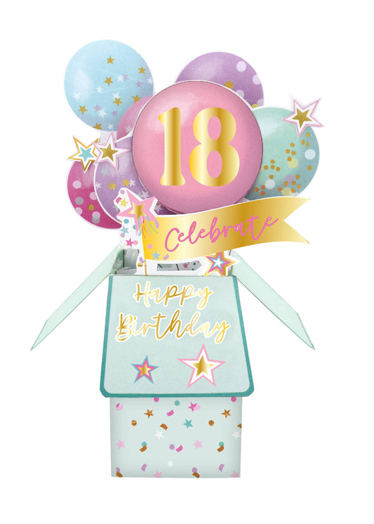 18th Balloons - 3D Pop Up's Greeting Card - Second Nature