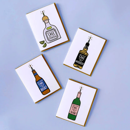 Cake Beer Birthday Greeting Card