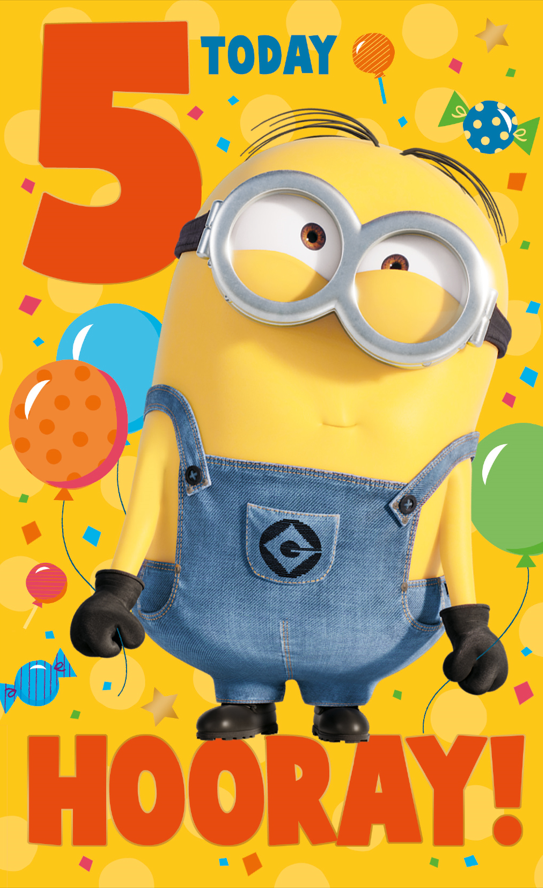 Despicable Me Minions Age 5 Birthday Card