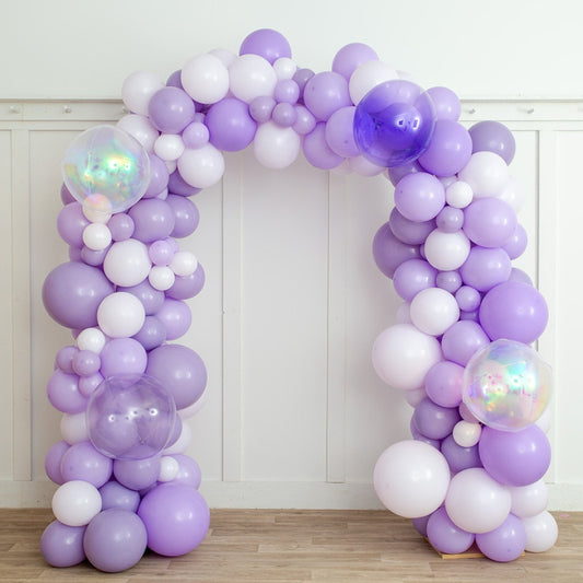 Lilac Ready Made Latex Balloon Arch Inflated