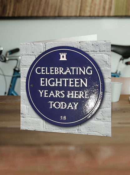 18th Birthday Milestone - Embossed Glossy Greetings Card