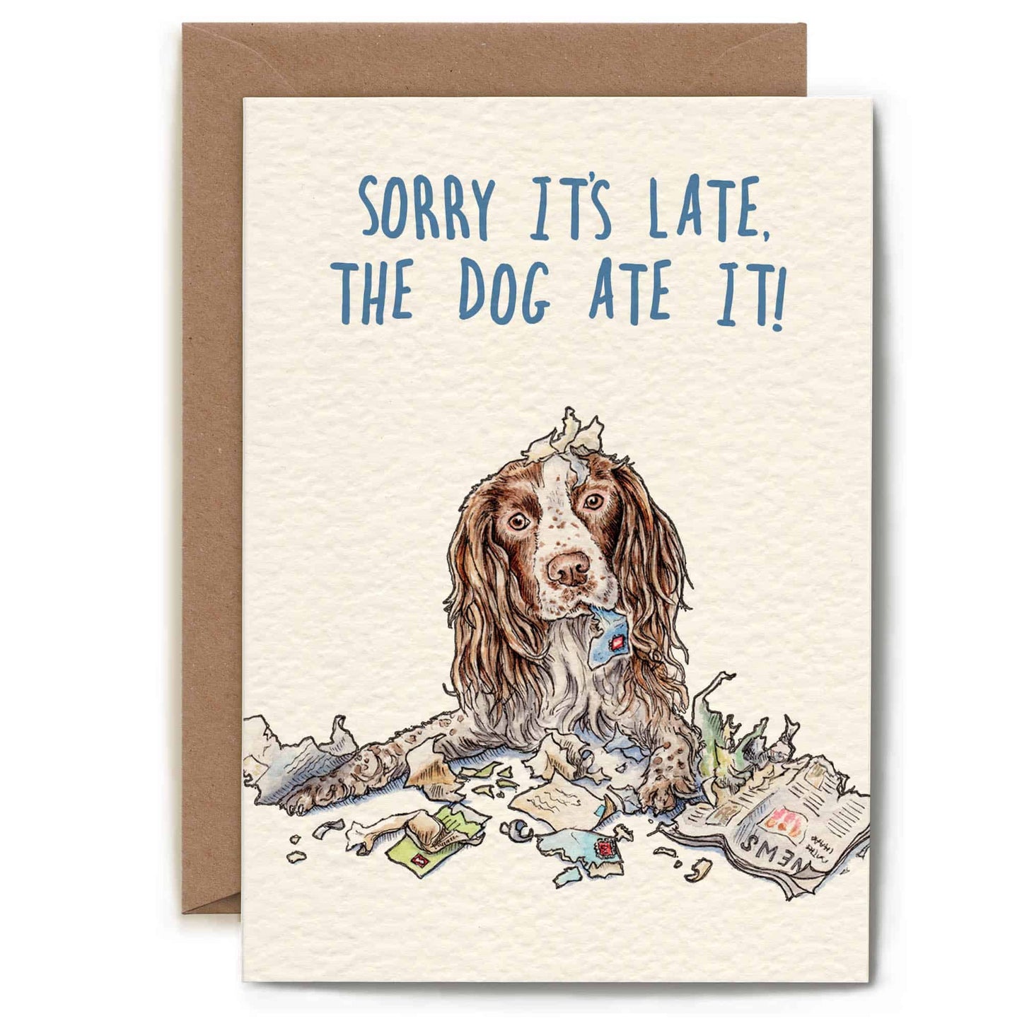 Late Spaniel Card - Birthday Card