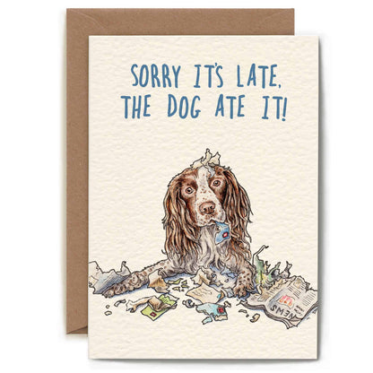 Late Spaniel Card - Birthday Card