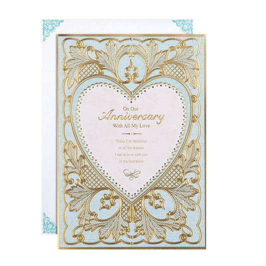 Anniversary Card - Intricate Traditional Floral Design