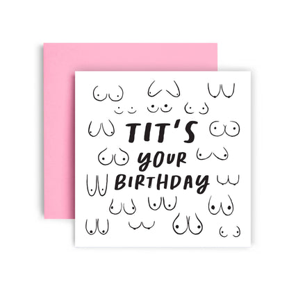 Tits Your Birthday Funny Boobs Greetings Card