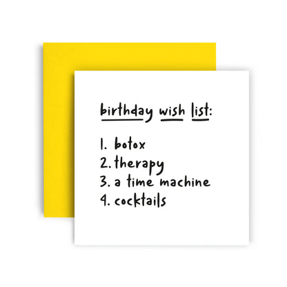 Birthday Wish List - Funny Greetings Card