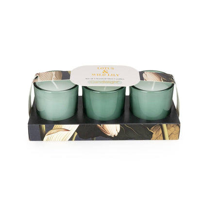 Set of 3 Votives - Lotus & Wild Lily