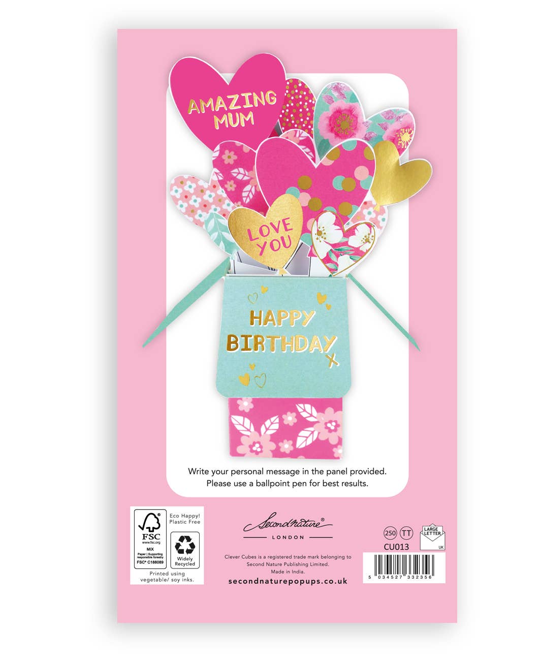 Mum, Birthday - 3D Pop Up's Greeting Card - Second Nature