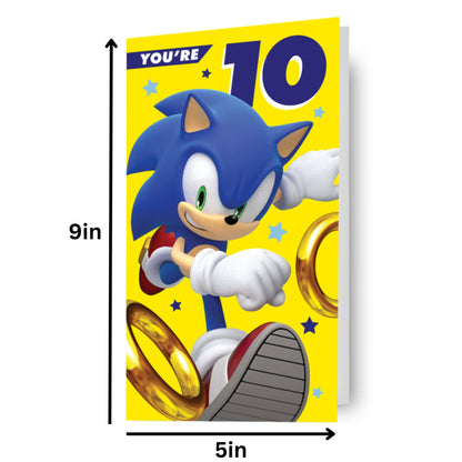 Sonic the Hedgehog Age 10 Birthday Card