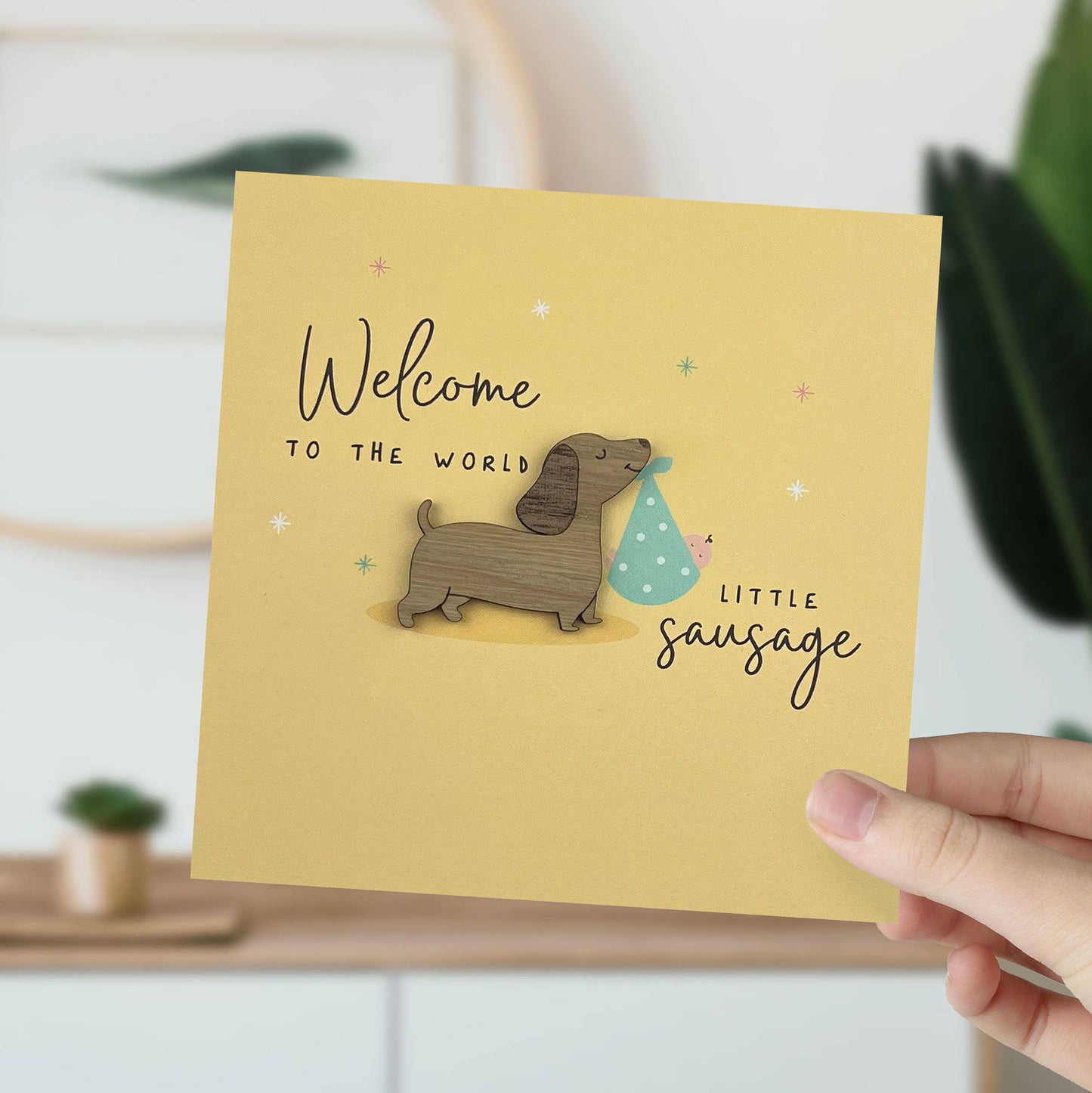 Welcome to the World Little Sausage, New Baby Card