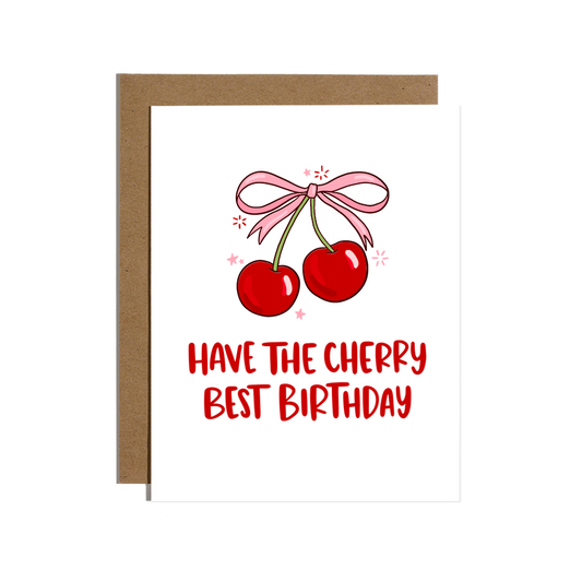 Cherry Best Birthday Greetings Card