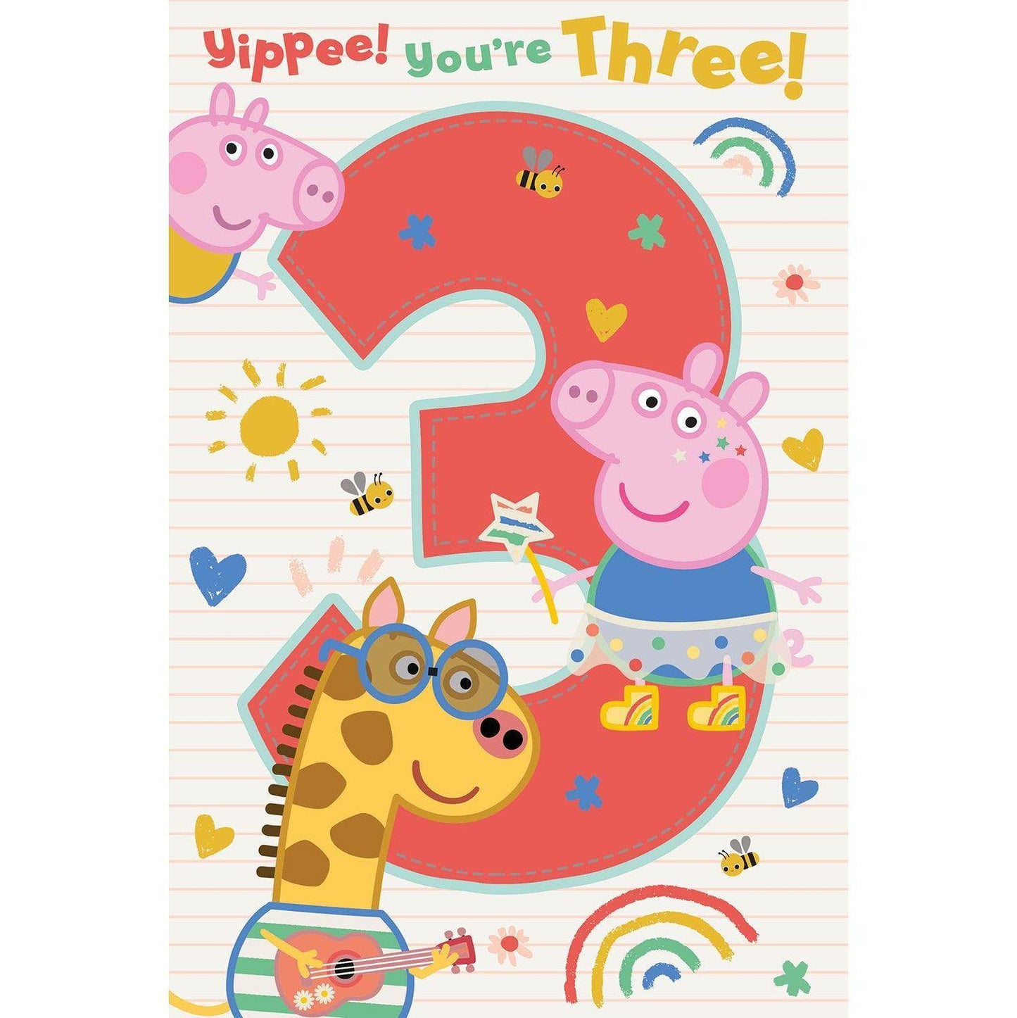 Peppa Pig Age 3 Birthday Card