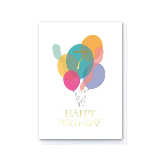 Seventh Birthday Balloon Bunch Card